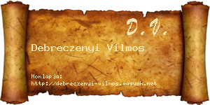 Debreczenyi Vilmos névjegykártya